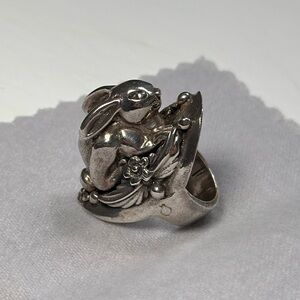 Vintage 925 Sterling Silver Carol Felley Bunny Ring